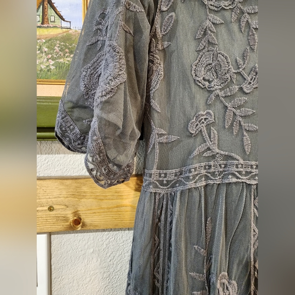 Orange Creek Grey Lace Maxi Dress NWT